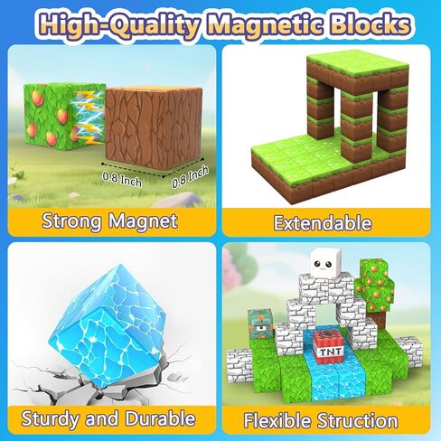150PCS Magnetic Blocks, Magnetic Building Blocks Cubes, Magnet Tiles Stacking STEM Building Game Birthday Gifts for Boys Girls Age 3 4 5 6 7 8-12 in Saudi Arabia