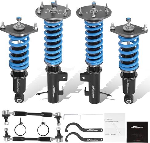 maxpeedingrods Coilover لهوندا CR-V FWD 2012-2016، مجموعة تعليق كويلوفر قابلة للتعديل بـ 24 مستوى، دعامات امتصاص الصدمات قابلة للتعديل للارتفاع، مجموعات خفض مطورة T6 باللون الأزرق in Saudi Arabia