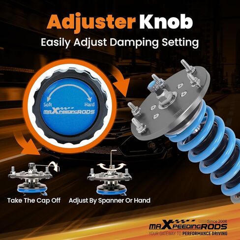 maxpeedingrods Coilover لهوندا CR-V FWD 2012-2016، مجموعة تعليق كويلوفر قابلة للتعديل بـ 24 مستوى، دعامات امتصاص الصدمات قابلة للتعديل للارتفاع، مجموعات خفض مطورة T6 باللون الأزرق in Saudi Arabia