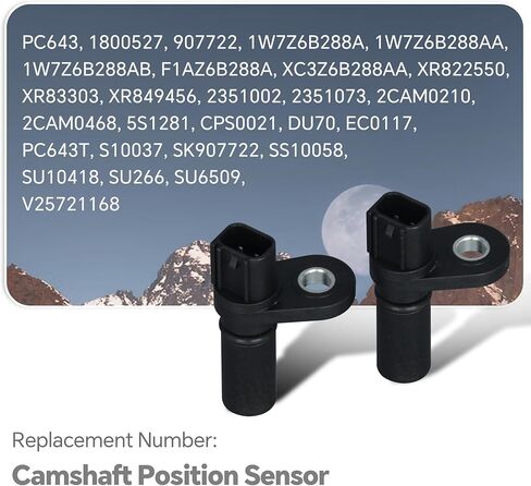 1W7Z6B288AB Set of 2 Camshaft Position Sensor Compatible with Ford F150/F250/F350/E150/E250/E350/Explorer/Mustang Lincoln Navigator/Town Car Mercury Grand Marquis Replace PC643 907722 in Saudi Arabia