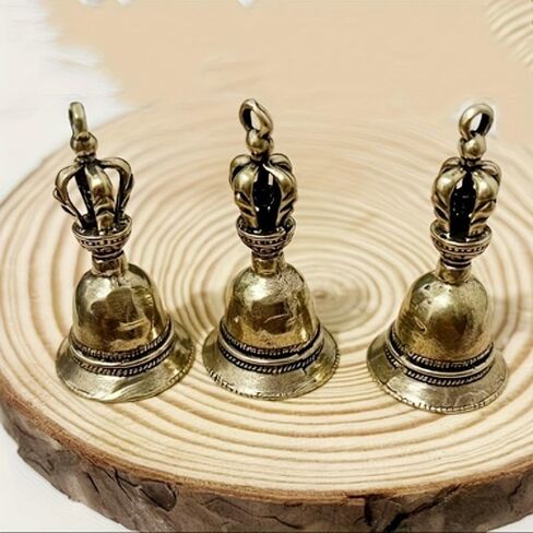 3Pcs Vintage Small Brass Bells Wind Chimes Crafts Tibetan Bronze Bell Ideas Copper Pendant Keychain in Saudi Arabia