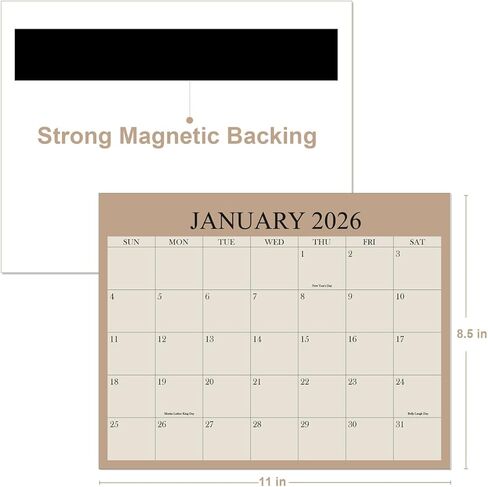 تقويم الثلاجة المغناطيسي 2026-2027 - يناير 2026 حتى يونيو 2027 - تقويم الثلاجة الشهري المثالي مع الحد الأدنى من التصاميم للتنظيم، 8.5 بوصة × 11 بوصة، سماوي in Kuwait