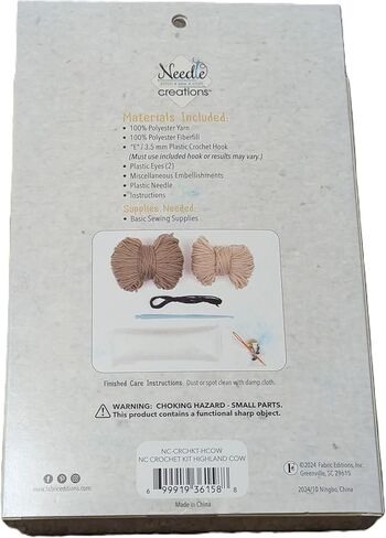 مجموعة كروشيه بقرة هايلاند للبالغين - مجموعة أدوات غزل أميجورومي DIY مع غزل وخطاف وحشو وتعليمات - مجموعة حيوانات كروشيه متوسطة المستوى - تجعل بقرة هايلاند قطيفة رائعة مقاس 6.75 بوصة in Saudi Arabia