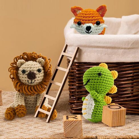 6Pcs Crochet Kits for Beginners with Upgraded Premium Custom Yarn & Step-by-Step Video Tutorials, Ideal Knitting Kit for Crochet Lovers & New Amigurumi Crochet Animal Kit for Adults (MultiColor) in Saudi Arabia
