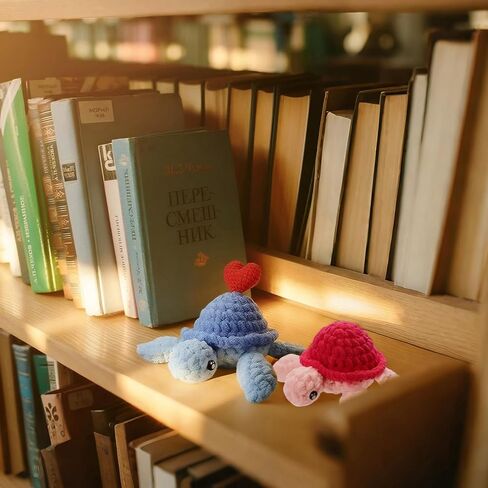 طقم كروشيه Blossvane للمبتدئين البالغين - قطعتان من طقم كروشيه السلحفاة البحرية الملونة، طقم أميجورومي رائع لجميع الأعمار، مجموعات كروشيه مع دروس فيديو خطوة بخطوة in Kuwait