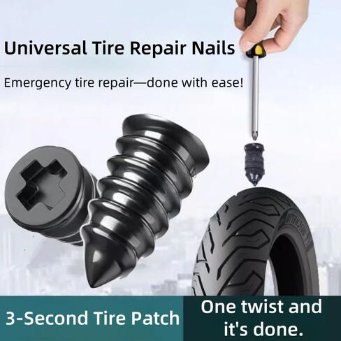 20pcs/set Tire Repair Rubber Nail, Vacuum Tire Repair Kits Spiral Rubber Nails, for Car Motorcycle Jeep Tire Puncture Repair, Large&Size in Saudi Arabia