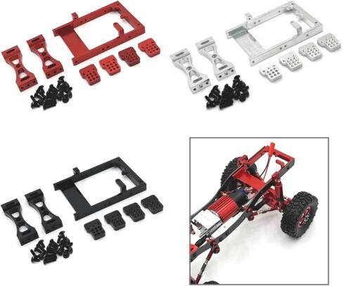 Rc Upgrades Parts For MN For WPL For Feiyu For HengLong For JJRC 1/16 1/12 RC Car Parts Metal Upgrade Crossbeam Servo Box Shock Absorber Bracket(Red) in Saudi Arabia