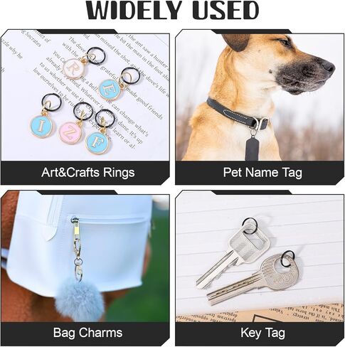 30 Pcs Stainless Steel Key Rings Split Rings Jump Ring Black Keys Ring Small Keyrings for Jewelry Attachment Necklaces Keys Black (10 mm) in Saudi Arabia