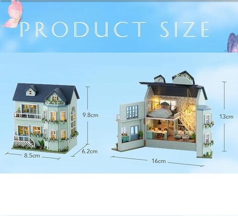 MAGQOO DIY مجموعة بيت الدمى المصغرة مع الأثاث بمقياس 1: 100 غرفة إبداعية صغيرة خشبية إكسسوارات بيت الدمية DIY مجموعة منزل مصغر (بيت دافئ) in Kuwait