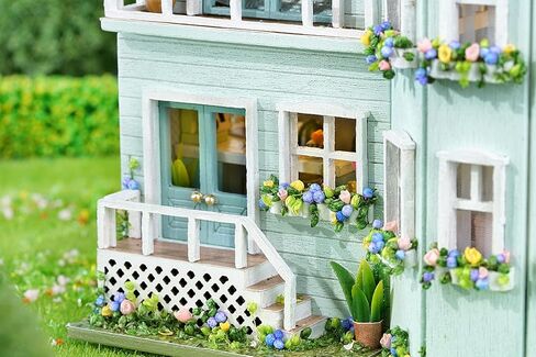 MAGQOO DIY مجموعة بيت الدمى المصغرة مع الأثاث بمقياس 1: 100 غرفة إبداعية صغيرة خشبية إكسسوارات بيت الدمية DIY مجموعة منزل مصغر (بيت دافئ) in Kuwait