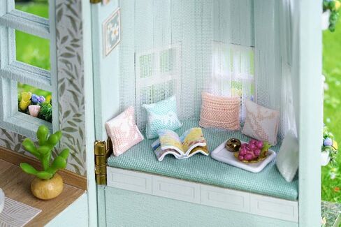 MAGQOO DIY مجموعة بيت الدمى المصغرة مع الأثاث بمقياس 1: 100 غرفة إبداعية صغيرة خشبية إكسسوارات بيت الدمية DIY مجموعة منزل مصغر (بيت دافئ) in Kuwait