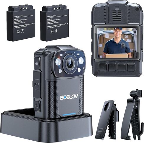 BOBLOV KJ25 2K Camcorder, Support 13Hrs Recording, Body Camera provided Night Vision, Hiking, Walk, Law Enforcement, and Pet Walking(No Memory Card Included) in Kuwait