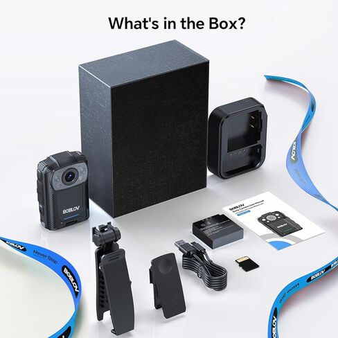 BOBLOV KJ25 2K Camcorder, Support 13Hrs Recording, Body Camera provided Night Vision, Hiking, Walk, Law Enforcement, and Pet Walking(No Memory Card Included) in Kuwait