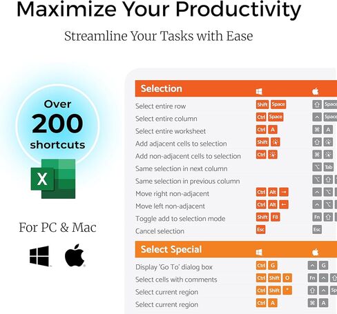 Excel Cheat Sheet Desk Pad Set 3in1, Desk Pad Includes a Cable Organizer and a Headphone Stand, Desk Mat is Dark Colored, it is Non-Slip Mousepad, +200 Commands for Mac and Windows in Saudi Arabia