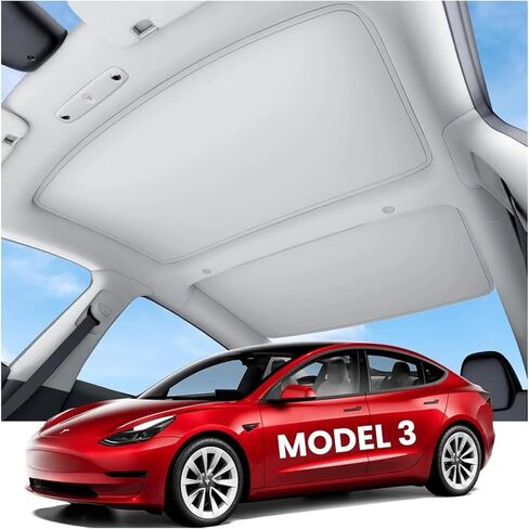 ظلال الشمس مناسبة لطراز Tesla 3+ Highland 2025 Model Y، إبزيم من القماش الثلجي، زجاج أمامي وخلفي، فتحة سقف كوة، غطاء فتحة سقف السيارة (موديل 2020-2024 B) in Kuwait