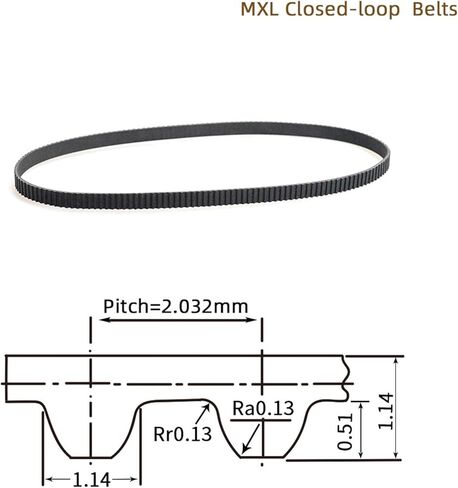MXL Timing Belt B75 B76 B78 B79 B82 Width 6/10mm Teeth 75 76 78 79 82 Synchronous 5Pcs(B76MXL Teeth 76,5PCS_6MM) in Saudi Arabia