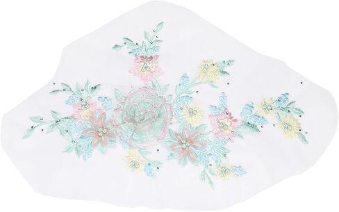 uxcell Flower Fabric Beaded Lace Applique, 3D Sew on Flower Fabric Patches Embroidered Pearl Lace Patch with Sequins for DIY Sewing Clothing Wedding Dress Decoration(Right, Brown) in Saudi Arabia