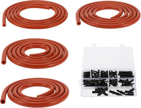 خرطوم أنابيب فراغ السيليكون 130PSI أقصى ضغط خط فراغ السيارات الأحمر مع موصل فراغ 1 مجموعة 6.6Ft 4/6/8/12 مم ID 3 مم سمك in Kuwait