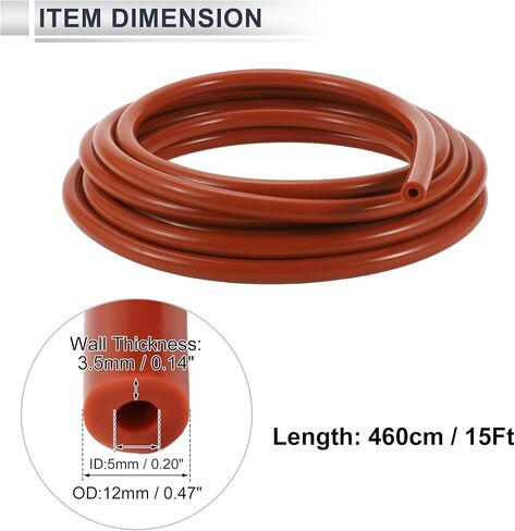1 قطعة سيليكون فراغ أنابيب خرطوم ارتفاع درجة الحرارة 15Ft 3/16 "5 مللي متر ID 3.5 مللي متر سمك السيارات فراغ خط 130PSI ماكس الضغط الأحمر in Kuwait