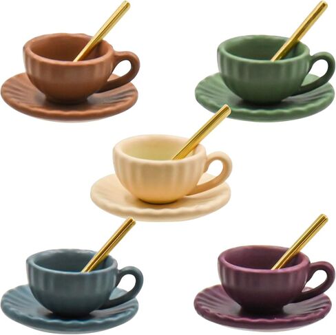 24 Pieces 1:12 Miniature Tea Set Metal Mini Teapot Tiny Tea Cup Mini Doll Plates Knife Fork Spoon Miniature Dollhouse Accessories for Dollhouse in Saudi Arabia