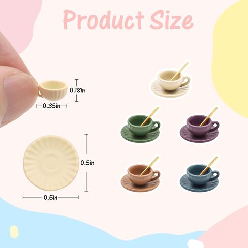 24 Pieces 1:12 Miniature Tea Set Metal Mini Teapot Tiny Tea Cup Mini Doll Plates Knife Fork Spoon Miniature Dollhouse Accessories for Dollhouse in Saudi Arabia