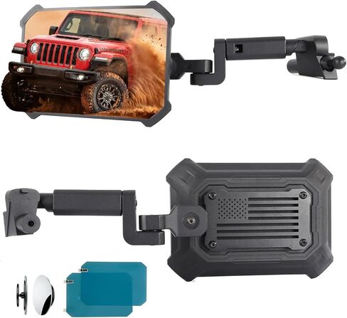 لأبواب مرايا جيب مغلقة | لأبواب مرايا Jeep Gladiator مع لوحة خلفية قابلة للتخصيص وتصميم مضاد للتصادم، متوافق مع JL JLU JT (2018-2023) in Kuwait