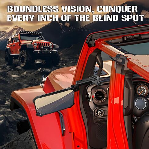 لأبواب مرايا جيب مغلقة | لأبواب مرايا Jeep Gladiator مع لوحة خلفية قابلة للتخصيص وتصميم مضاد للتصادم، متوافق مع JL JLU JT (2018-2023) in Kuwait