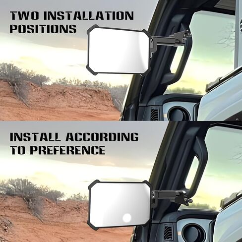 لأبواب مرايا جيب مغلقة | لأبواب مرايا Jeep Gladiator مع لوحة خلفية قابلة للتخصيص وتصميم مضاد للتصادم، متوافق مع JL JLU JT (2018-2023) in Kuwait