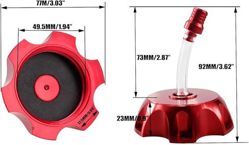 CNC Aluminum Gas Fuel Tank Cap Cover & Breather Vent for Honda XR50 CRF50 CRF 50 XR 50 107cc 110cc 125cc Chinese Dirt Pit Bike SSR SDG Coolster Sunl (Red) in Saudi Arabia