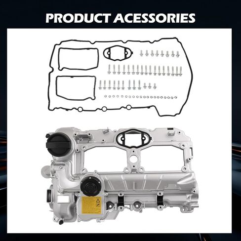 11127625477 Engine Valve Cover Kit with Gasket & Bolts - Compatible with 2012-2018 BMW 228i/320i/328i/428i/528i/X1/X3/X4/X5/Z4 2.0L N20 - Replaces 11127588412 in Saudi Arabia