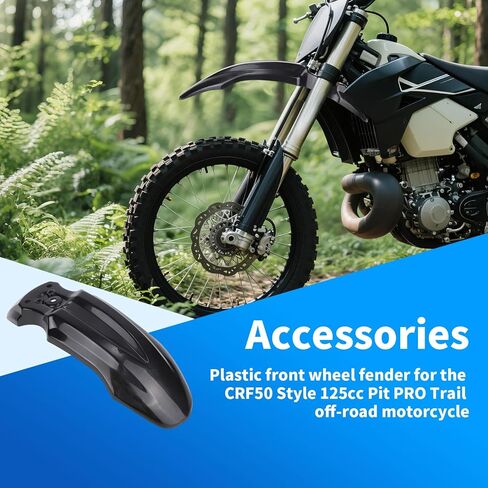 Motorcycle Front Wheel Mudguard Fender, PSLER Dirt Bike Plastic Body Mud Guard for CRF50 Style 125CC Pit PRO Trail Dirt Bike in Saudi Arabia