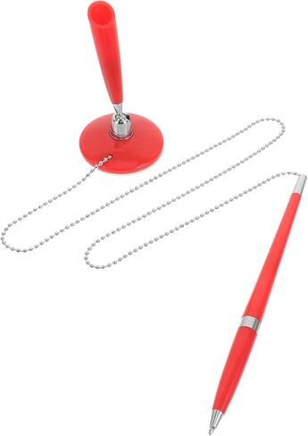 Veemoon Multi Function Countertop Signature Pen with Smooth Ink Flow for Office Business Use Plastic Writing Pen for Banks Hotels Restaurants and Conference Rooms Red in Saudi Arabia