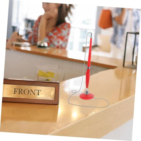 Veemoon Multi Function Countertop Signature Pen with Smooth Ink Flow for Office Business Use Plastic Writing Pen for Banks Hotels Restaurants and Conference Rooms Red in Saudi Arabia