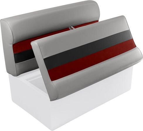 Wise 8WD100-1011 Deluxe Series 37" Pontoon Bench Seat Cushion Set (8WD100-1B-221 Base Required to Complete), Grey/Navy/Blue in Saudi Arabia