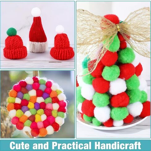 200Pcs Pom Poms Arts and Crafts,Fluffy Craft Pom-Poms,Pompoms Balls for DIY Decorations-Red in Saudi Arabia