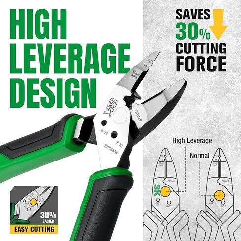 SK 8-Inch Multi-use Long Nose Pliers, Needle Nose Pliers, 7 IN 1, Premium CR-V Steel Construction, Ergonomic Non-slip Handle for Comfortable Grip in Kuwait