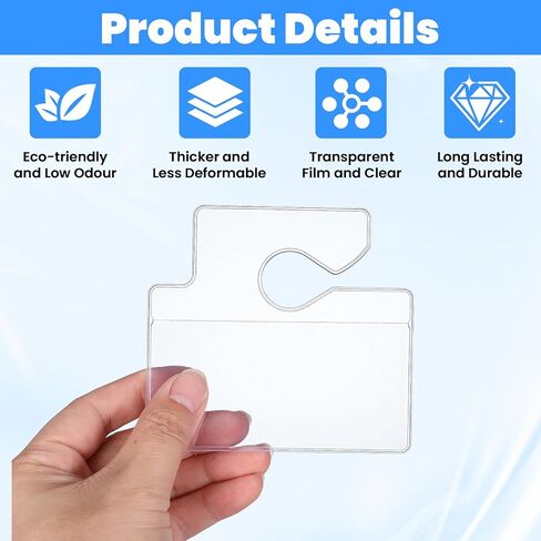 15 Pcs Horizontal Clear Parking Permit Holder Parking Permit Card Holder Windscreen Card Holders Rearview Mirror Hanger Easy Insert Remove for Car Passes Stickers Permits in Saudi Arabia