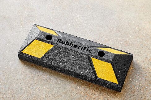 Rubberific Heavy Duty Rubber Parking Stop Durable Easy to Install Reflective Parking Curb Garage Car Stopper for Indoor and Outdoor Use (2 Pack) in Saudi Arabia