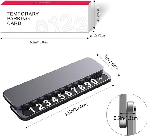 Temporary Parking Number Plate, Hide Phone Number Card for Cars, Automotive Interior Accessory & Ornament. (Space Gray) in Saudi Arabia
