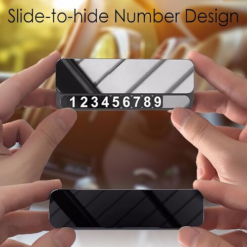 Temporary Parking Number Plate, Hide Phone Number Card for Cars, Automotive Interior Accessory & Ornament. (Space Gray) in Saudi Arabia