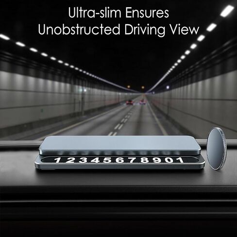 Temporary Parking Number Plate, Hide Phone Number Card for Cars, Automotive Interior Accessory & Ornament. (Space Gray) in Saudi Arabia
