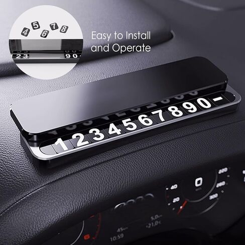 Temporary Parking Number Plate, Hide Phone Number Card for Cars, Automotive Interior Accessory & Ornament. (Space Gray) in Saudi Arabia