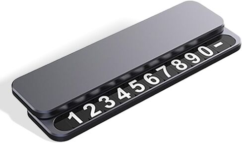 Temporary Parking Number Plate, Hide Phone Number Card for Cars, Automotive Interior Accessory & Ornament. (Space Gray) in Saudi Arabia