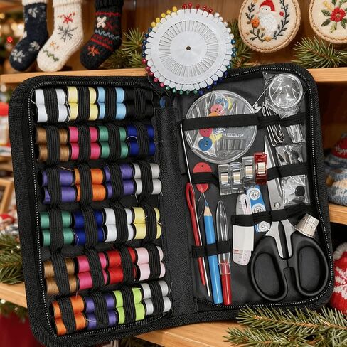 Sewing Kit Portable 172-Piece for Travel Home Emergency Repairs Beginners Adults Teens with Thread Needles Scissors Buttons Measuring Tape in Saudi Arabia