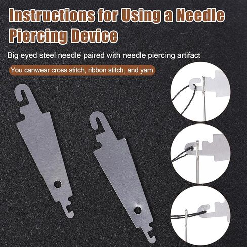 مجموعة إبر الخياطة الفولاذية ذات العين الكبيرة 36 ​​قطعة، أدوات إصلاح يدوية لخيوط الإبر مع 25 إبرة من سبائك الزنك، 2 خيط، 2 كشتبانات، 1 ممزق درزات، 5 خيوط ملونة للخياطة اليدوية بنفسك in Kuwait