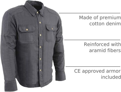 Milwaukee Leather MPM1622 Men's Black CE Armored Flannel Biker Shirt, 5X-Large in Saudi Arabia