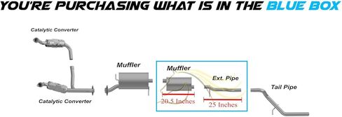 Exhaust Muffler and Tail Pipe Kit Compatible for 2006-2010 Mercury Mountaineer 4.6L | Stainless Steel | Northeastern Exhaust | Free Clamps Included | Automotive Replacement Part in Saudi Arabia