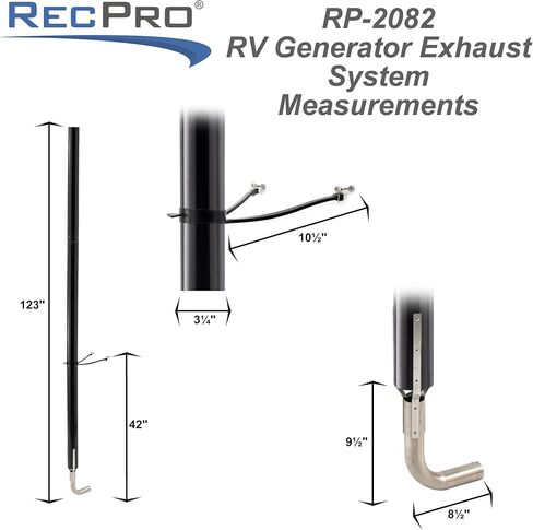 RecPro RV Generator Exhaust Extension Kit | Direct Harmful Fumes Up and Away | Exhaust Venting System (Do Not Include Extra Kit for Multiple RV's) in Saudi Arabia