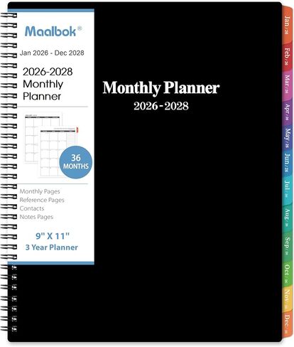 2024-2027 Monthly Planner/Calendar - 3 Year Monthly Planner 2024-2027, July 2024 - June 2027, 9'' x 11'', Calendar Planner with 36 Months Tabs, Double-side Pocket, Holidays, Notes Pages in Saudi Arabia