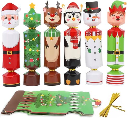 24 حزمة DIY عيد الميلاد المفرقع عدة لا المفاجئة عيد الميلاد حزب الجدول تفضل ندفة الثلج الرنة عيد الميلاد حزب المفرقع صناديق الحلوى لقضاء عطلة عشاء الديكور هدية in Kuwait
